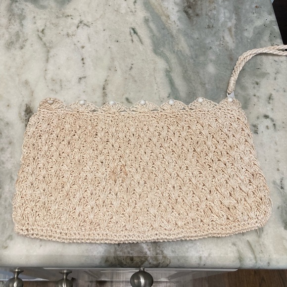 Vintage Handmade Straw Beaded Clutch - Picture 7 of 7